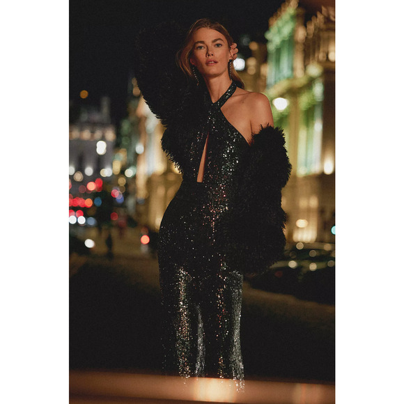 Anthropologie Maeve Sequin Halter Jumpsuit - New Size 12 - Picture 2 of 6